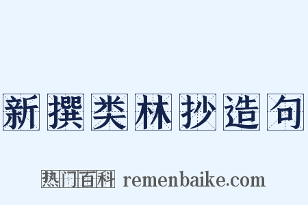 新撰类林抄造句是什么意思的图片